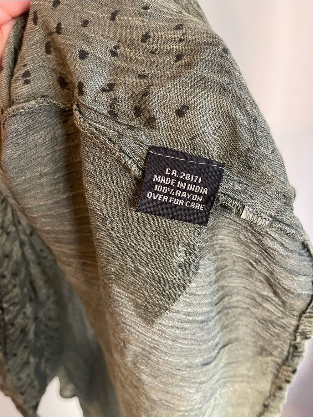 Papa Vancouver Olive Green Paisley Crinkle Tunic FreeSize - Picture 4 of 4
